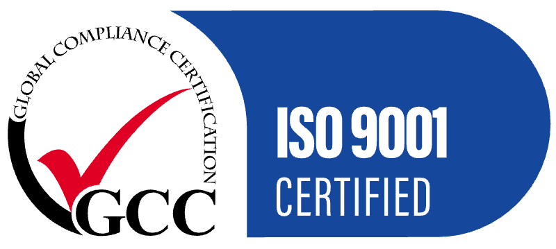 ISO 9001 certified quality management system, certified by Global Compliance Certification